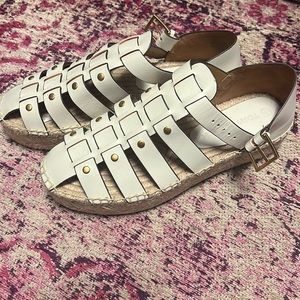 Tory Burch Fisherman ivory platform espadrilles